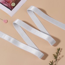 Gum for straps, shiny, 15 mm, 10 ± 0.5 m, white color