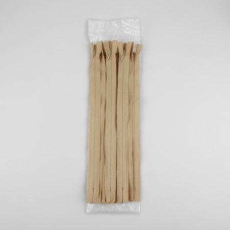 Lightning secret, No. 3, non -proceeding, castle machine, cotton, 30 cm, beige color-2
