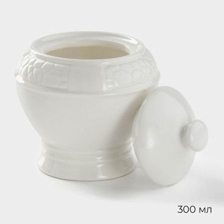 Serving set Magistro Rodos, 2 items: milkman 300 ml, sugar tower 300 ml, white color-3