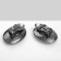 Clips "Party" ovala, black color in gray metal