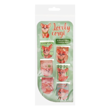 Magnetic bookmarks 6 pieces "Beautiful Corgi!"-4