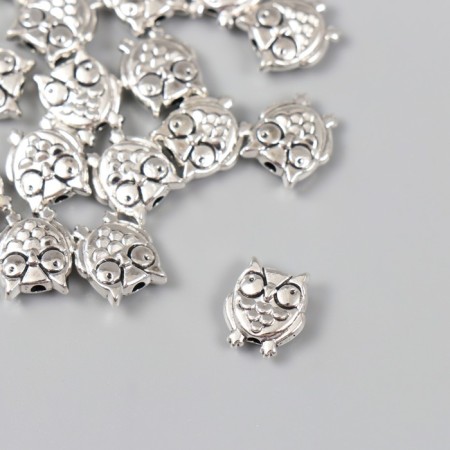 Bead for creativity Metal "Oblushka" silver 1.1x0.9 cm