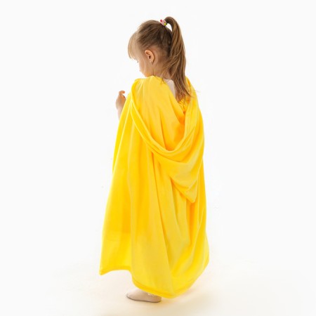 Carnival cloak for children, plush yellow, length 80 cm-5