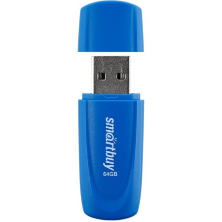 Flash drive Smartbuy 064GB2SCB, 64 GB, USB2.0, th Up 15 Mb/s, PBU up to 12 Mb/s, blue-1