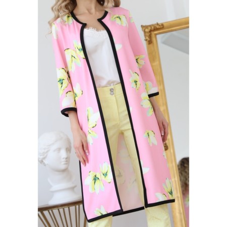 Cardigan female, size 46, white, pink color-7