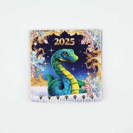Calendar on the green snake spiral, 7 x 7 cm-2