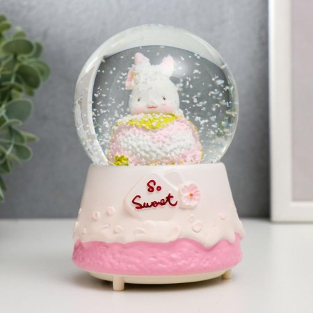 Souvenir Polystone Water Ball Light, Music "Bunny and Cake" MIX13x8x8 cm-6