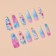 Pauls “gradient”, 12 pcs, with adhesive plates, ballerina shape, blue/pink/white color