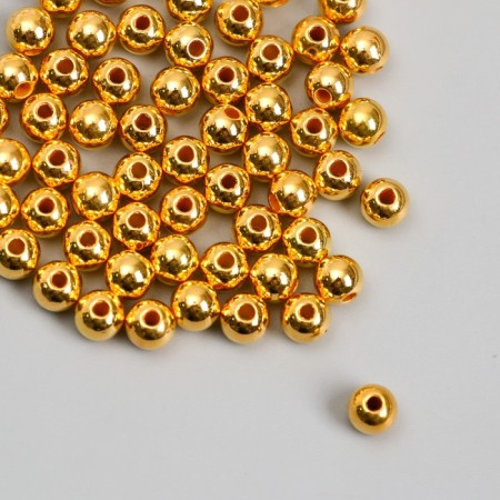 Beads for creativity plastic "Gold" d = 0.6 cm set of 500 grams-1