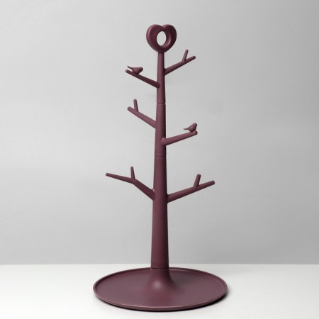 Standing for jewelry "Wood with heart", 18.3 × 36 cm, dark pink color-2