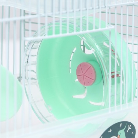 A cage for rodents "Pigger", 23 x 17 x 33 cm, transparent, green content-4