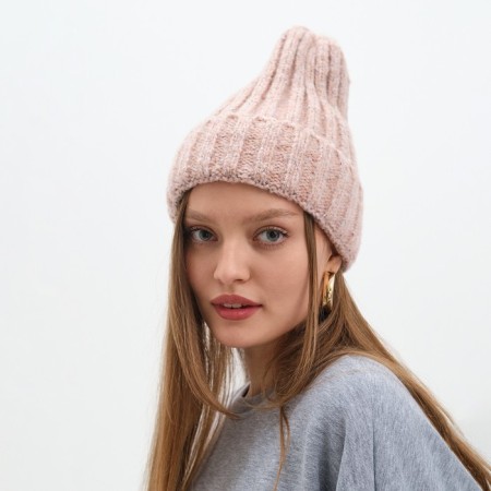 Women's hat minku with gateway, size 54-56, pink color