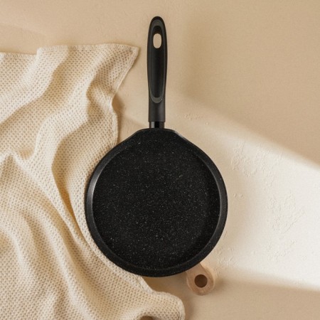 Pancake pan aluminum with anti -stick coating SL Home, D = 22 cm, h = 1.6 cm, induction, black color-4