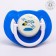 Orthodontic dummy nipple, silicone, from 6 months, with a cap, "plane", blue color