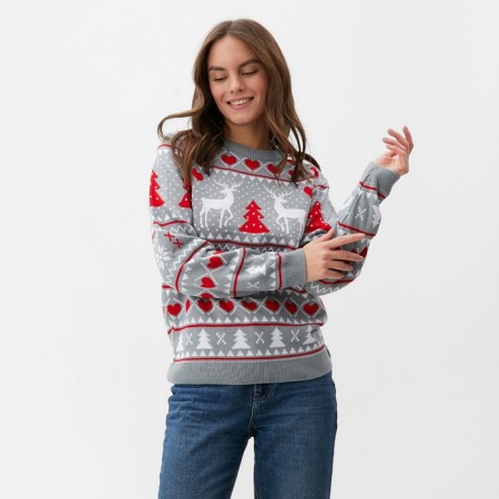 Knitted jumper KAFTAN "New Year" size 48, gray-12