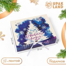 New Year. Gift New Year's folding, packaging, New Year's salute, 31 × 24.5 × 8 cm.