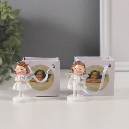 Souvenir Polystone "Girl Angel with silver wings" mix 3.5x2x5 cm