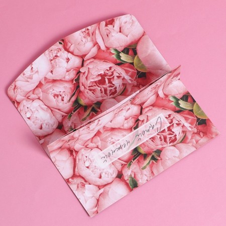 Gift envelope with the inner pocket "Shine", flowers, 20 × 9.5 cm-1
