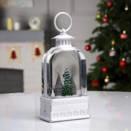 LED figure “Lantern with gnomes” 10.7 × 20.5 × 6.2 cm, plastic, AAX3 batteries (not in the kit), USB, glow warm white-2