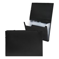 Folder file Calligrata 6 department. A4 plastic 0.7mm black. Mix TsV rubber bands