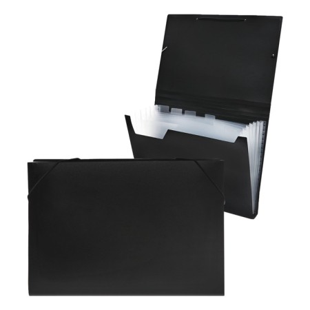 Folder file Calligrata 6 department. A4 plastic 0.7mm black. Mix TsV rubber bands