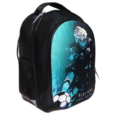 School backpack, 37 x 27 x 16 cm, ergonomic back, calligrata b "Anime football"-5