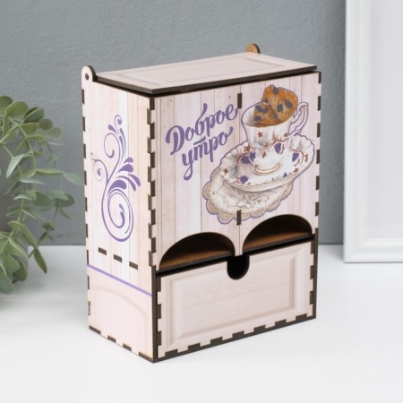 Tea house double with the box "Good morning" 20x8.7x15.2 cm mix