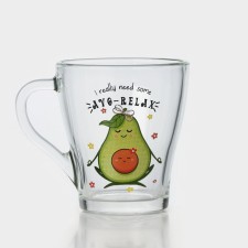 Glass Avocado Glass, 250 ml, MIX drawing