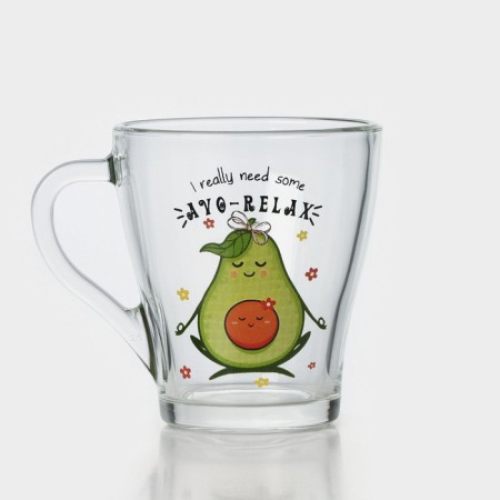 Glass Avocado Glass, 250 ml, MIX drawing