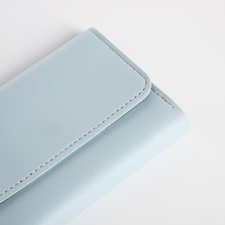 Women's wallet on the button, blue color-2