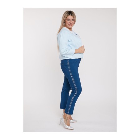 Female trousers, size 56, blue color-5
