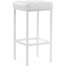 Har lobe metal stool/eco -leather, white/white 35x35x65 cm