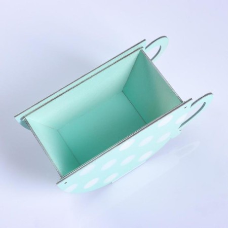 Kashpo wooden "Cup in polka dots", mint, 20 × 9 × 11 cm-3