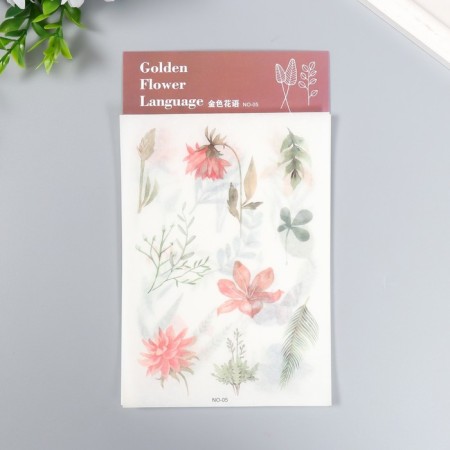Stickers "Field flowers" set 3 sheets mix 10.4x14.7 cm-4
