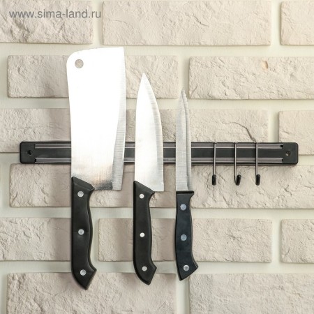 Holder for knives magnetic with hooks of the share "Line", 34 cm-5