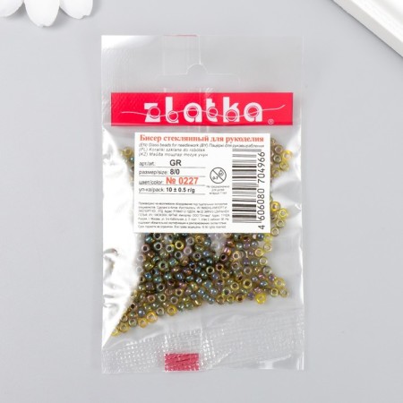 Beads "Zlatka" 08/0, 3 mm, 10 g 0227 mustard-2