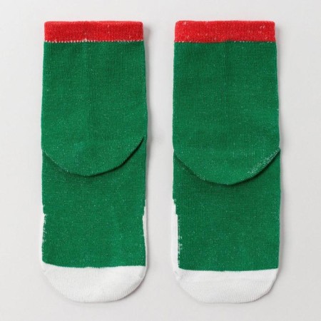 Children's socks "Frost red nose", green color, size 14-16-1