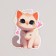 Hair bow White School "Cat" on the elastic band, 10x12 cm