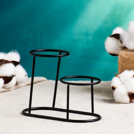 Set of Kashpo "Duet" gray, on a stand, 12.5x11cm-2