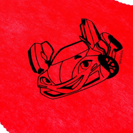 Apron for creativity "Racing Machine", the color is red, 42 × 63 cm-4