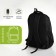 Youth backpack with a zipper, 4 pockets, black/green color