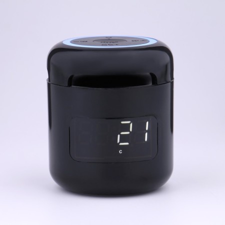 Clock - Electronic desk alarm clock: column, Bluetooth, TF card, 7.6 x 8.8 cm, USB-3
