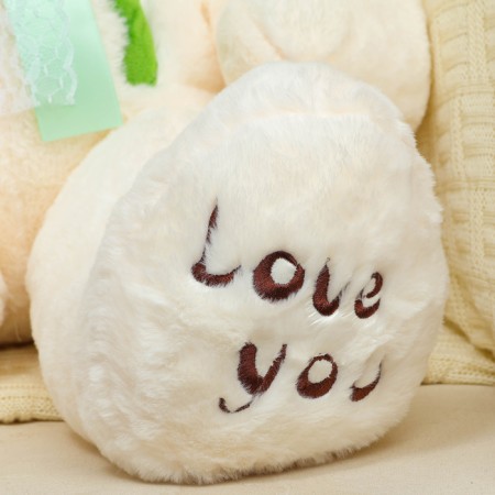 Soft toy "Bear", with a bow, 80 cm, white color-3