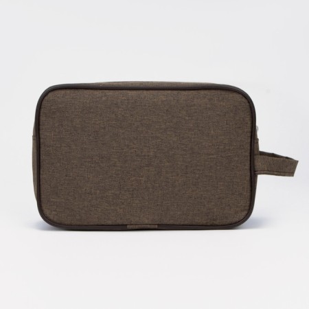 Lightning cosmetic bag, external pocket, brown color-1
