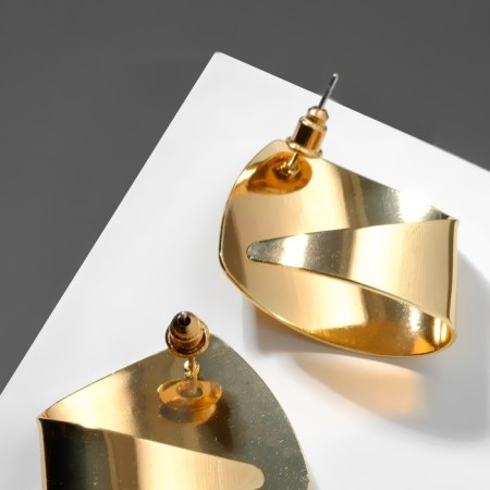 Earrings Metal "Geometry" Inversion, Color Gold-2