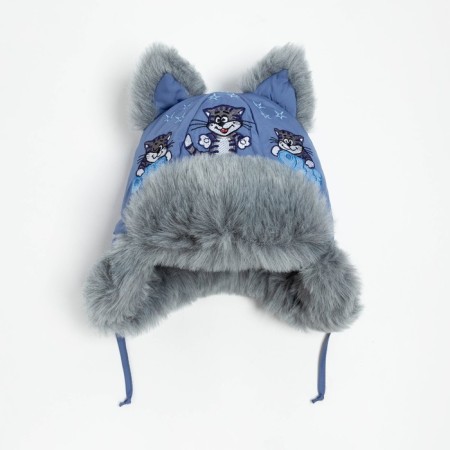 Hat for the boy "Tuck", the color is gray-blue, size 50-1