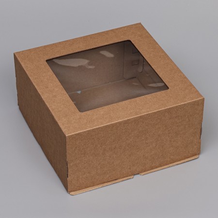 Confectionery packaging with a window, craft, 30 x 30 x 15 cm-1