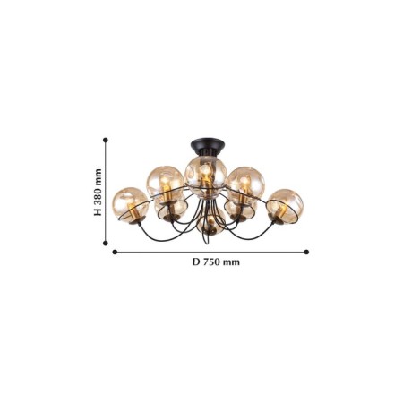 Grana chandelier, 8x40W E14, black color-1