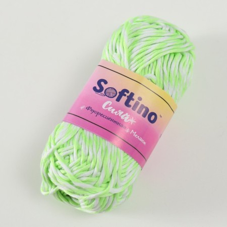Glass luminous 100% Lavsan "Shiii" melange 50 grams 50 m white-neonovo-green-1