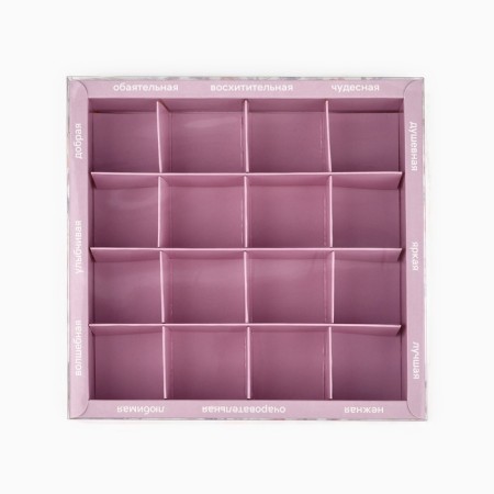 Box for 16 sweets with cells "Flowers", 19 x 19 x 3 cm-2